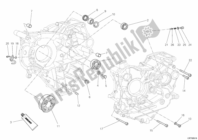 Toutes les pièces pour le Roulements De Carter du Ducati Superbike 848 EVO USA 2011